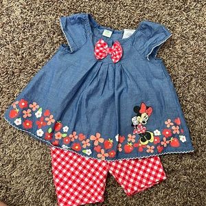 Baby Girl Disney blouse/short set